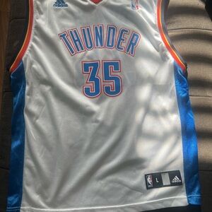 Adidas Thunder Basketball Jersey - White and Blue